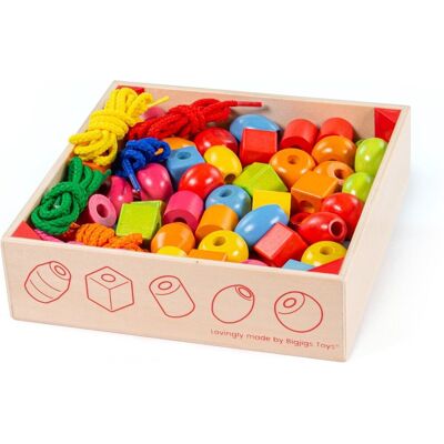 Bigjigs Toys Regenboog Kralen - Houten kralen voor 3+ kinderen Bigjigs Toys Regenboog Kralen - Houten kralen voor 3+ kinderen