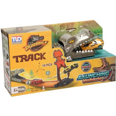 Lobbes Speelgoed BV Krokodil auto lanceerbaan set Multi kleuren Lobbes Speelgoed BV Krokodil auto lanceerbaan set Multi kleuren