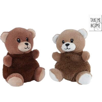 Take Me Home knuffelbeer pluche 14 cm bruin geborduurd detail. Bruin Take Me Home knuffelbeer pluche 14 cm bruin geborduurd detail. Bruin