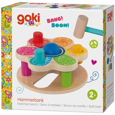 Goki houten hamerbank Multi kleuren Goki houten hamerbank Multi kleuren