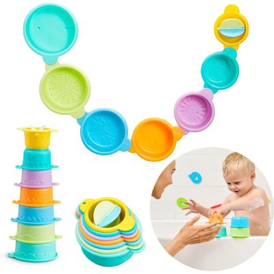 Munchkin connect a cup - 7 vrolijke badbekertjes - badspeelgoed - vanaf 9 maanden Munchkin connect a cup - 7 vrolijke badbekertjes - badspeelgoed - vanaf 9 maanden