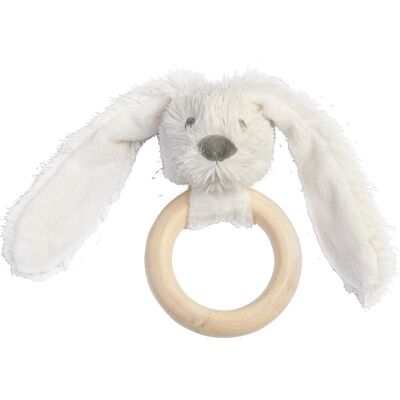 Happy Horse konijn richie houten bijtring - wit - baby cadeau Happy Horse konijn richie houten bijtring - wit - baby cadeau