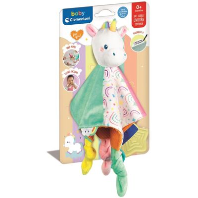 Clementoni knuffeldoekje eenhoorn soft cuddles - knuffeldoek met voeldetails - zacht kraamcadeau jongen of meisje - baby comforter vanaf 0 maanden Clementoni knuffeldoekje eenhoorn soft cuddles - knuffeldoek met voeldetails - zacht kraamcadeau jongen of meisje - baby comforter vanaf 0 maanden