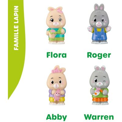 Klorofil speelset familie "konijn" speelfiguren set - poppetjes familie - kinder speelgoed - flora, warren, abby en roger - vanaf 18 maanden - 4-delig Klorofil speelset familie "konijn" speelfiguren set - poppetjes familie - kinder speelgoed - flora, warren, abby en roger - vanaf 18 maanden - 4-delig