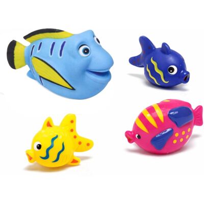 Eddy Toys badvis set 4 stuks - badspeelgoed vis voor in bad - bad speelgoed met zeedieren - badfiguren voor kinderen - multicolor - 1 willekeurige kleur Eddy Toys badvis set 4 stuks - badspeelgoed vis voor in bad - bad speelgoed met zeedieren - badfiguren voor kinderen - multicolor - 1 willekeurige kleur