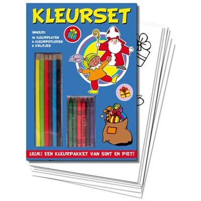 Van Der Doelen Sinterklaas kleurset met kleurplaten kleurtjes en krijtjes Van Der Doelen Sinterklaas kleurset met kleurplaten kleurtjes en krijtjes