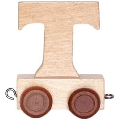 Bongers Speelgoed Houten letter t met wieltjes 6 cm hoog Bongers Speelgoed Houten letter t met wieltjes 6 cm hoog