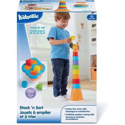 Playgo - stapelbekers met vormenstoof in vrolijke kleuren Playgo - stapelbekers met vormenstoof in vrolijke kleuren