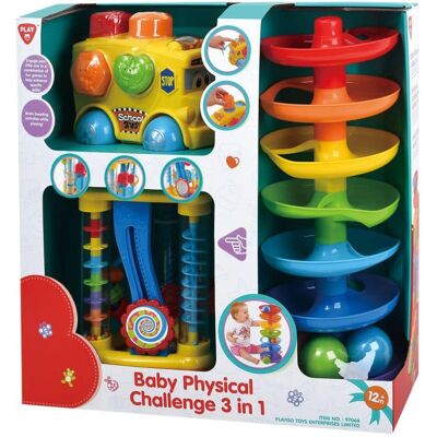 Playgo - 3 delige baby speelset in vrolijke kleuren Playgo - 3 delige baby speelset in vrolijke kleuren