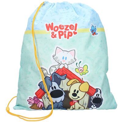 Vadobag Woezel & pip gymtas plezier en magie Blauw Vadobag Woezel & pip gymtas plezier en magie Blauw