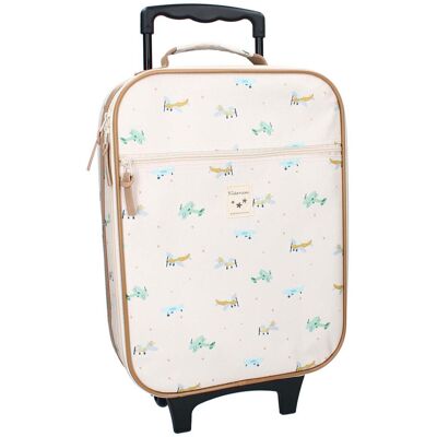 Kidzroom trolley koffer small talk - vliegtuigen Beige Kidzroom trolley koffer small talk - vliegtuigen Beige