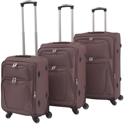 VidaXL Trolleyset koffiebruin 3-delig VidaXL Trolleyset koffiebruin 3-delig