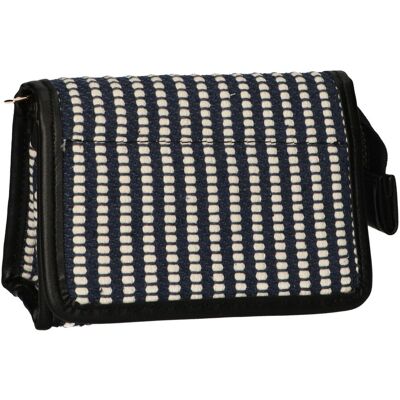 Traveller Spiegeltas stripe blauw creme 16.5x11cm Traveller Spiegeltas stripe blauw creme 16.5x11cm