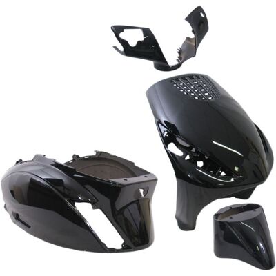 Edge Plaatset 4-delig voor piaggio zip/zip 2000 2t/4t vanaf bouwjaar 2000 - metallic zwart Zwart Edge Plaatset 4-delig voor piaggio zip/zip 2000 2t/4t vanaf bouwjaar 2000 - metallic zwart Zwart
