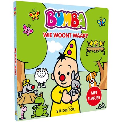 Studio 100 Bumba kartonboek met flapjes - wie woont waar? Multi kleuren Studio 100 Bumba kartonboek met flapjes - wie woont waar? Multi kleuren