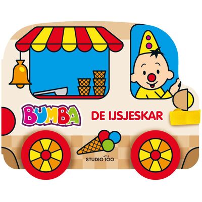 Studio 100 Bumba kartonboek met wielen - de ijsjeskar Multi kleuren Studio 100 Bumba kartonboek met wielen - de ijsjeskar Multi kleuren
