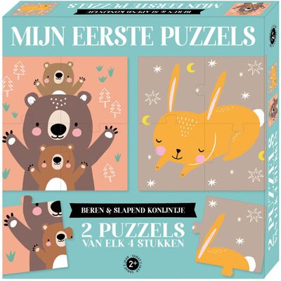 Nijntje Mijn eerste puzzels - beren & slapend ko, 2x4st. Nijntje Mijn eerste puzzels - beren & slapend ko, 2x4st.