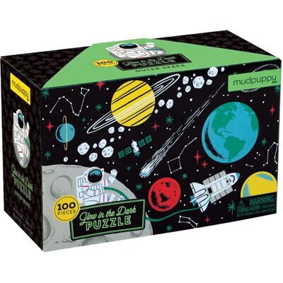 Mudpuppy glow in the dark puzzel - ruimte - 45x30cm - 100 stukjes - 5 jaar Mudpuppy glow in the dark puzzel - ruimte - 45x30cm - 100 stukjes - 5 jaar