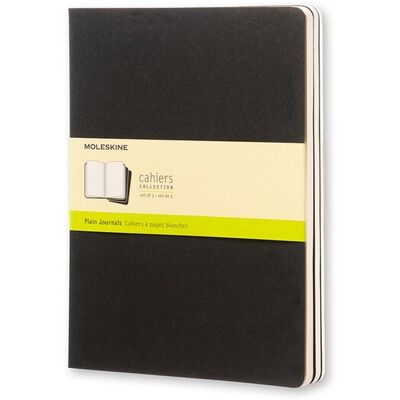 Moleskine cahier journals - extra large - blanco - zwart - set van 3 Moleskine cahier journals - extra large - blanco - zwart - set van 3
