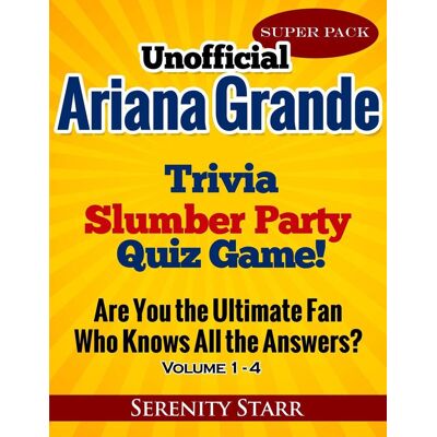 Ty Unofficial ariana grande trivia slumber par quiz game super pack volumes 1-4 Ty Unofficial ariana grande trivia slumber par quiz game super pack volumes 1-4