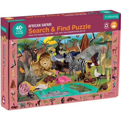 Mudpuppy zoek-en-vind puzzel - afrikaanse safari - 59x39cm - 64 stukjes - 4 jaar Mudpuppy zoek-en-vind puzzel - afrikaanse safari - 59x39cm - 64 stukjes - 4 jaar