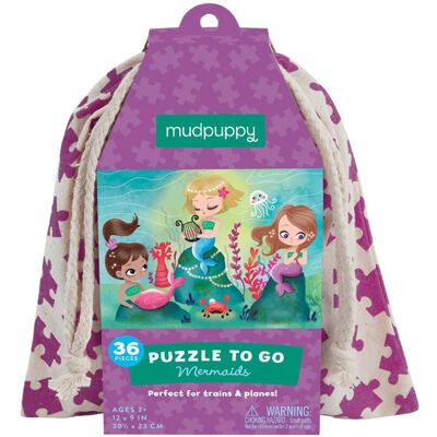 Mudpuppy puzzel on-the-go - zeemeerminnen - 30,5x23cm - 36 stukjes - 3 jaar Mudpuppy puzzel on-the-go - zeemeerminnen - 30,5x23cm - 36 stukjes - 3 jaar