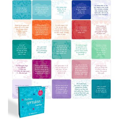 Voor Positiviteit - positieve spreuken kaarten - 60 stuks in doos - dagelijkse positiviteit - cadeau - mindfulness & motivatiekaartjes Voor Positiviteit - positieve spreuken kaarten - 60 stuks in doos - dagelijkse positiviteit - cadeau - mindfulness & motivatiekaartjes