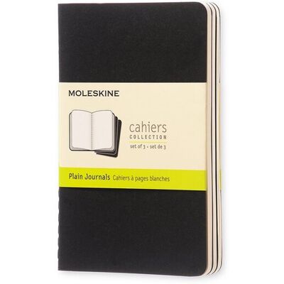 Moleskine cahier journals - pocket - blanco - zwart - set van 3 Moleskine cahier journals - pocket - blanco - zwart - set van 3