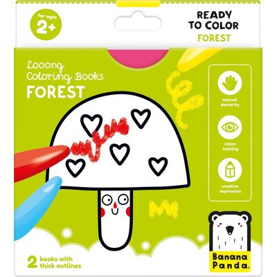 Banana Panda - kleurboekje klaar om het bos te tekenen Banana Panda - kleurboekje klaar om het bos te tekenen