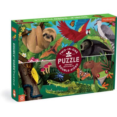 Mudpuppy dubbelzijdige puzzel - regenwoud vanboven en vanonder - 55x42cm - 100 stukjes - 6 jaar Mudpuppy dubbelzijdige puzzel - regenwoud vanboven en vanonder - 55x42cm - 100 stukjes - 6 jaar