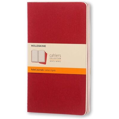 Moleskine cahier journals - large - gelinieerd - rood - set van 3 Moleskine cahier journals - large - gelinieerd - rood - set van 3