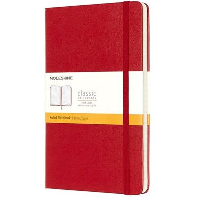 Moleskine classic notitieboek - large - hardcover - gelinieerd - rood Moleskine classic notitieboek - large - hardcover - gelinieerd - rood
