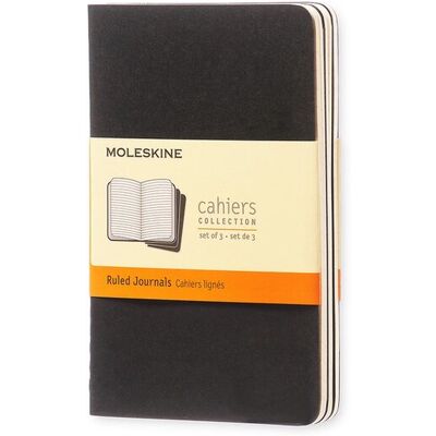 Moleskine cahier journals - pocket - gelinieerd - zwart - set van 3 Moleskine cahier journals - pocket - gelinieerd - zwart - set van 3
