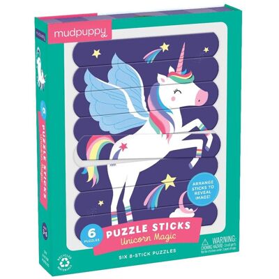 Mudpuppy puzzel - magische eenhoorn - 2-zijdige puzzelsticks om 6 puzzels te maken - 3 jaar Mudpuppy puzzel - magische eenhoorn - 2-zijdige puzzelsticks om 6 puzzels te maken - 3 jaar
