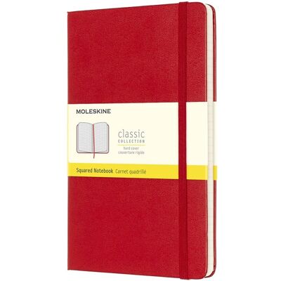 Moleskine classic notitieboek - large - hardcover - geruit - rood Moleskine classic notitieboek - large - hardcover - geruit - rood