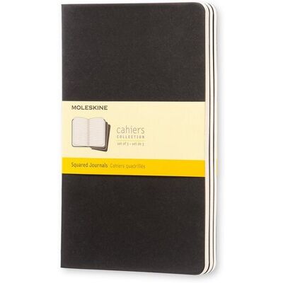 Moleskine cahier journals - large - geruit - zwart - set van 3 Moleskine cahier journals - large - geruit - zwart - set van 3