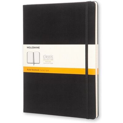 Moleskine classic notitieboek - extra large - hardcover - gelinieerd - zwart Moleskine classic notitieboek - extra large - hardcover - gelinieerd - zwart