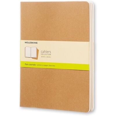 Moleskine cahier journals - extra large - blanco - bruin - set van 3 Moleskine cahier journals - extra large - blanco - bruin - set van 3