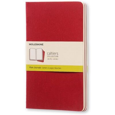 Moleskine cahier journals - large - blanco - rood - set van 3 Moleskine cahier journals - large - blanco - rood - set van 3
