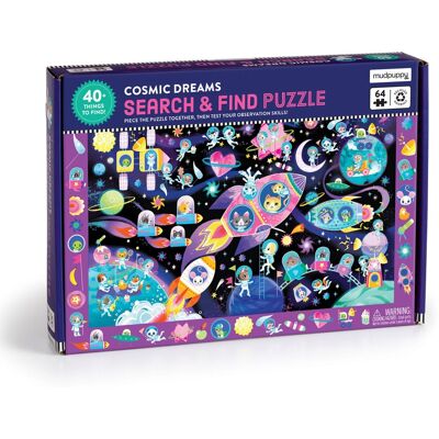 Mudpuppy zoek-en-vind-puzzel - kosmische dromen - 59x39cm - 64 stukjes - 4 jaar Mudpuppy zoek-en-vind-puzzel - kosmische dromen - 59x39cm - 64 stukjes - 4 jaar