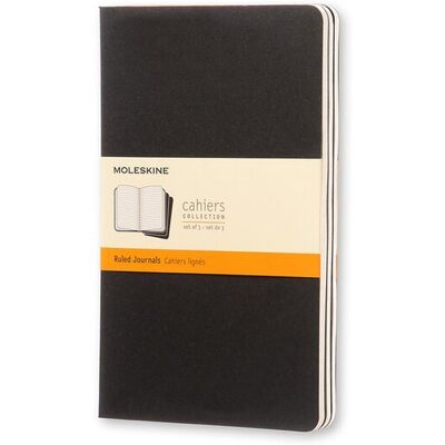 Moleskine cahier journals - large - gelinieerd - zwart - set van 3 Moleskine cahier journals - large - gelinieerd - zwart - set van 3