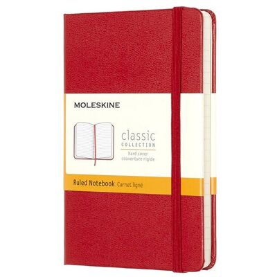 Moleskine classic notitieboek - pocket - hardcover - gelinieerd - rood Moleskine classic notitieboek - pocket - hardcover - gelinieerd - rood
