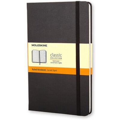 Moleskine classic notitieboek - large - hardcover - gelinieerd - zwart Moleskine classic notitieboek - large - hardcover - gelinieerd - zwart