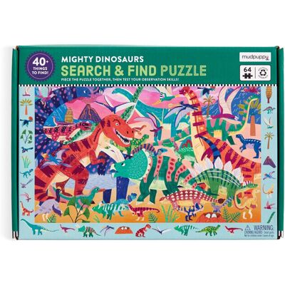 Mudpuppy zoek-en-vind-puzzel - machtige dinos - 59x39cm - 64 stukjes - 4 jaar Mudpuppy zoek-en-vind-puzzel - machtige dinos - 59x39cm - 64 stukjes - 4 jaar
