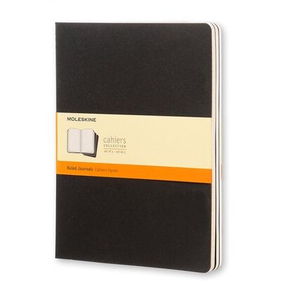 Moleskine cahier journals - extra large - gelinieerd - zwart - set van 3 Moleskine cahier journals - extra large - gelinieerd - zwart - set van 3