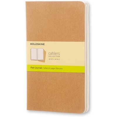 Moleskine cahier journals - large - blanco - bruin - set van 3 Moleskine cahier journals - large - blanco - bruin - set van 3