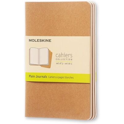 Moleskine cahier journals - pocket - blanco - bruin - set van 3 Moleskine cahier journals - pocket - blanco - bruin - set van 3