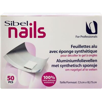 Sibel nails aluminiumfolie vellen met synthetisch sponsje 50st. Sibel nails aluminiumfolie vellen met synthetisch sponsje 50st.