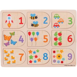 Bigjigs houten dieren en getallen puzzel - Educatief speelgoed voor kinderen Bigjigs houten dieren en getallen puzzel - Educatief speelgoed voor kinderen