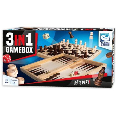 Clown Games 3in1 spellendoos hout Clown Games 3in1 spellendoos hout